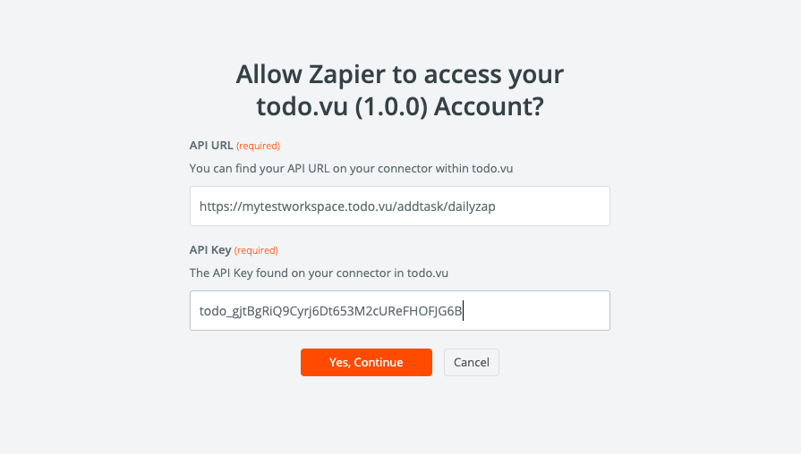 A screenshot of the Zapier application interface.