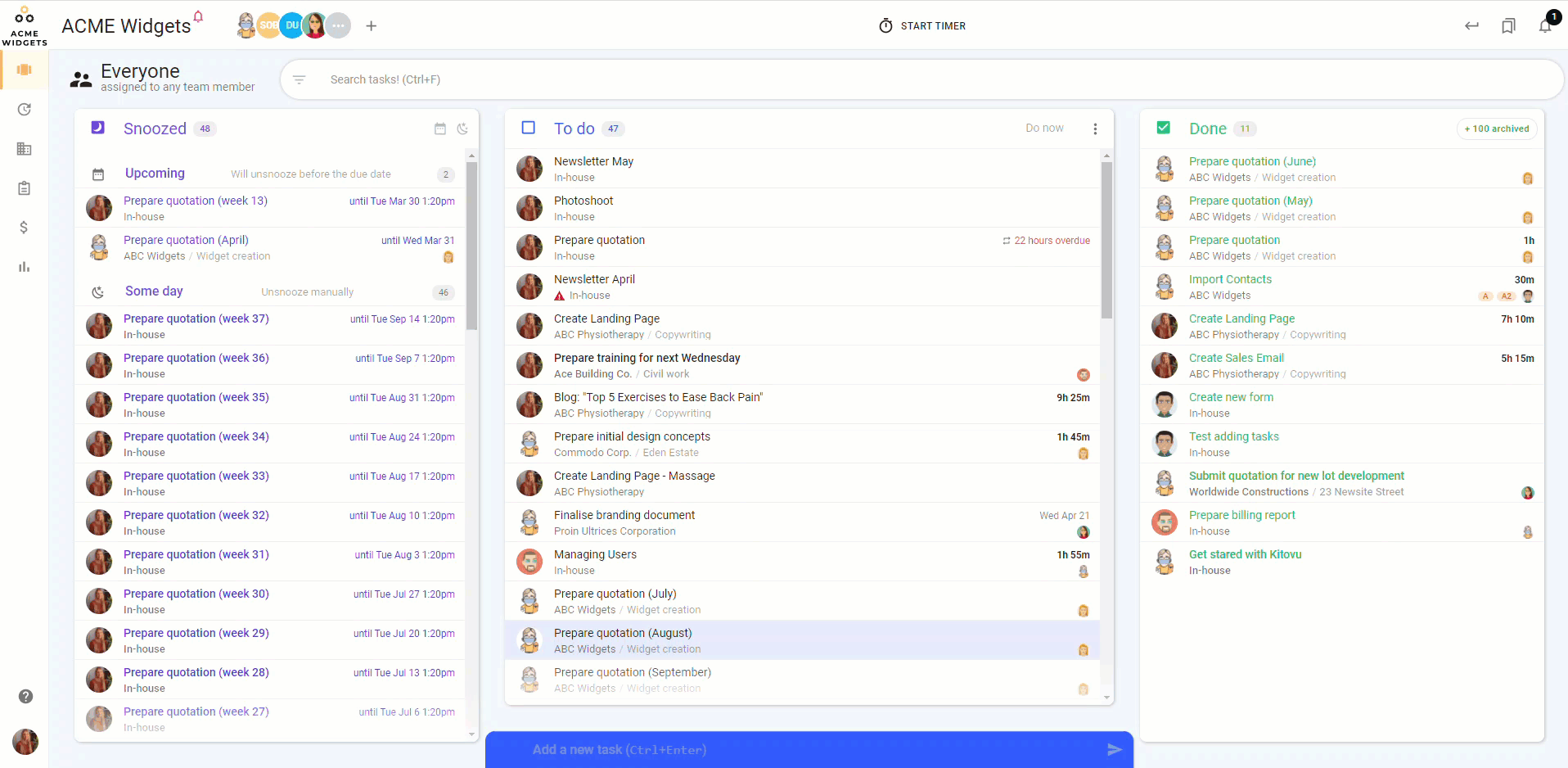 An animated GIF demonstrating how a user can change the Kanban view of the Task Dashboard with an advanced context Filter function.